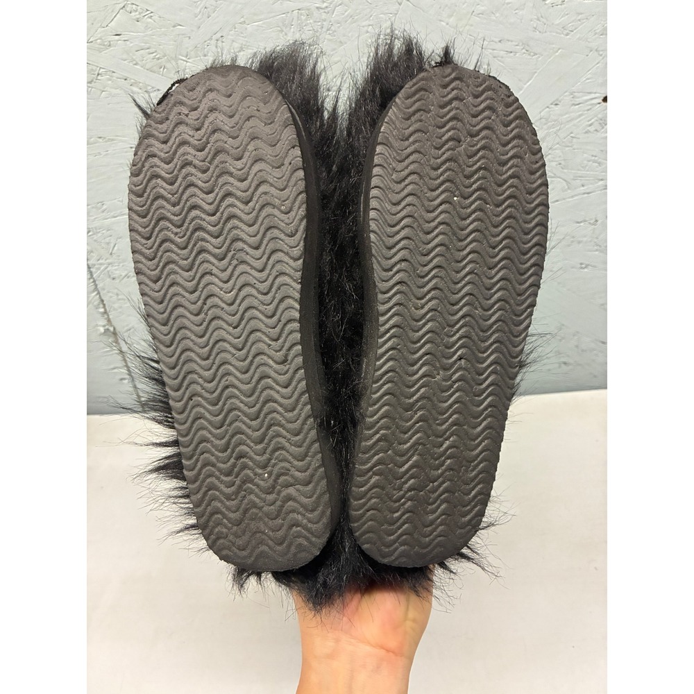 Monki Faux Fur Snow Boots Womens 6.5 Black Winter Warm Chunky Platform Cozy - Picture 8 of 9